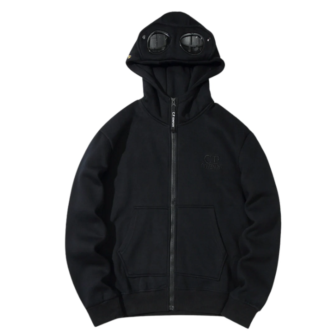 C.P. Company Hood with Glasses Zipper Black