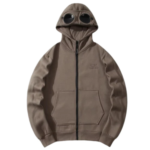 CP Company Zip Hoodie Brown