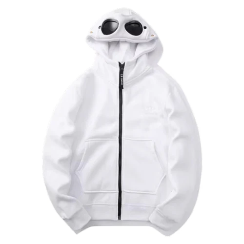 CP Company Zip Hoodie White