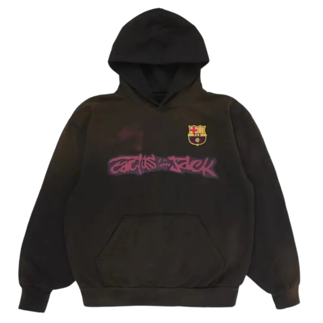 Cacktus Jack x Barcelona Washed Hoodie Brown