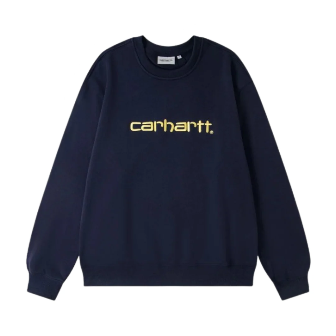 Carhartt Yellow Writing Sweater Blue