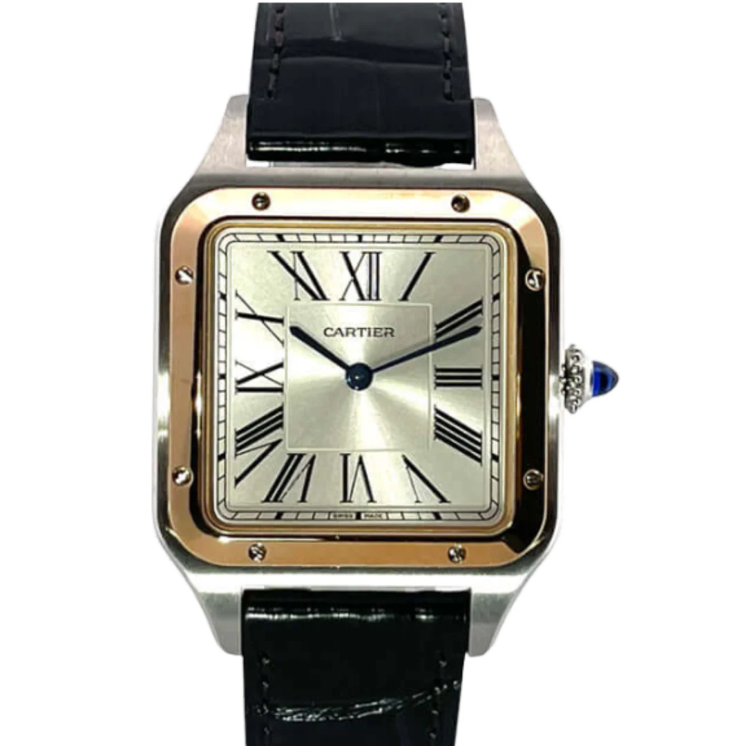 Cartier Santos Dumont F1 Black Leather Wristwatch 4228 (High Quality)