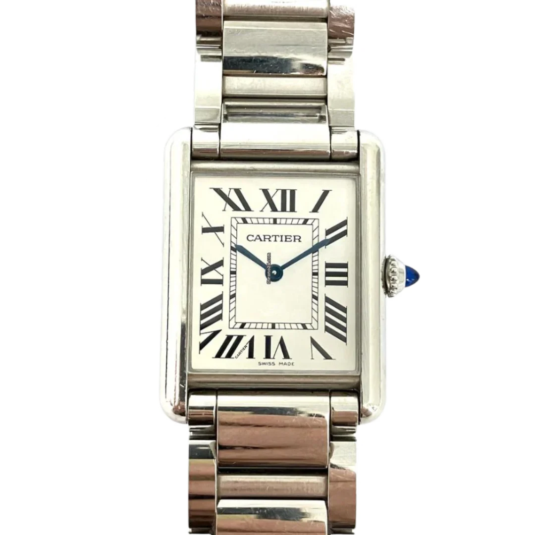 Cartier Tank Must Medium Steel Strap Watch Silver (High Quality)