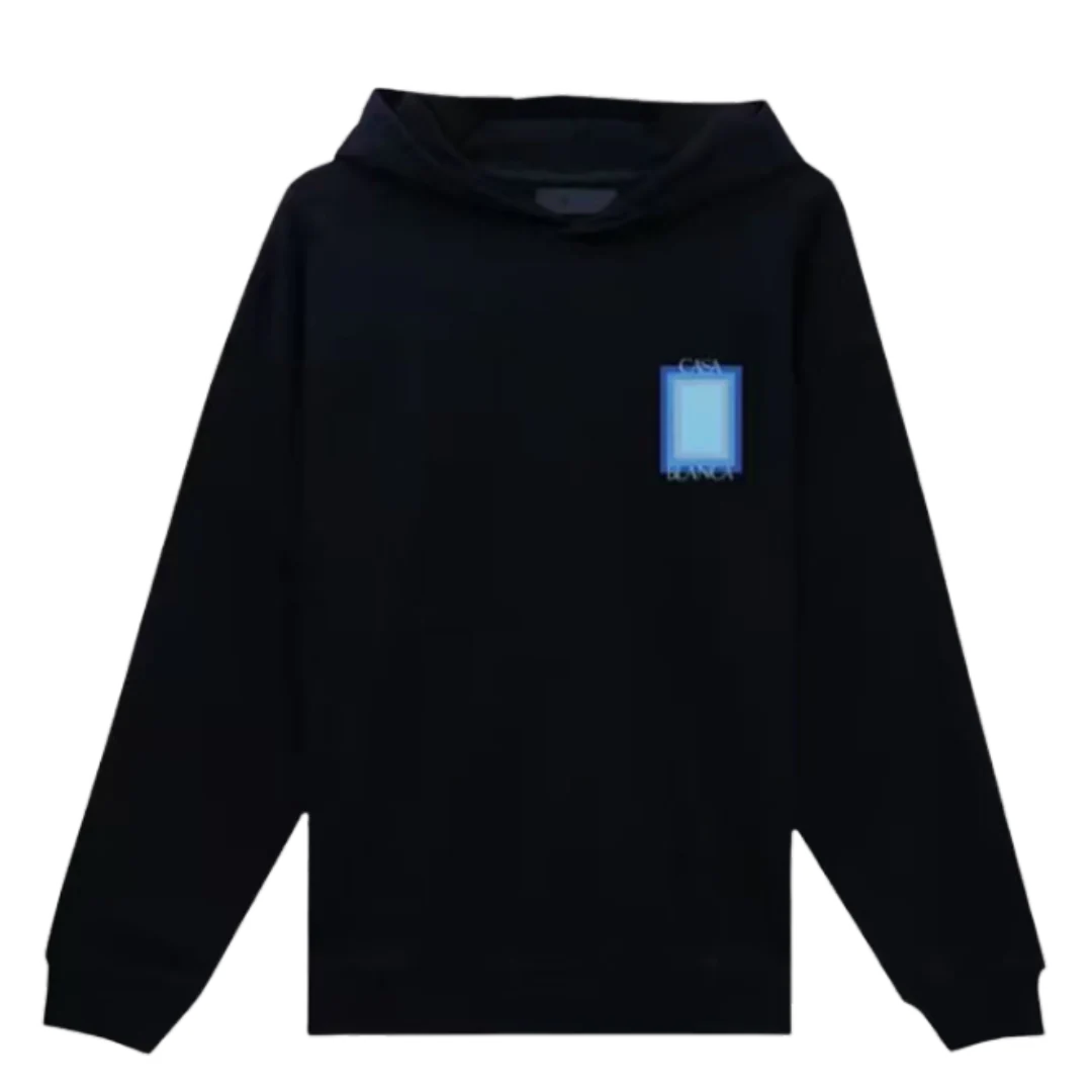 Casablanca Blue Print Hoodie Black