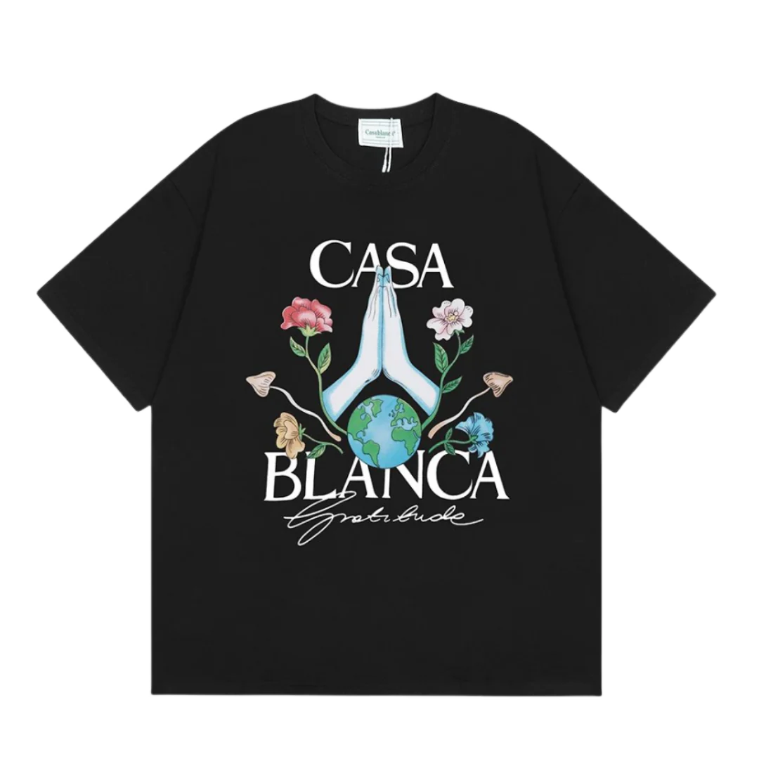 Casablanca Folded Hands T-Shirt Black