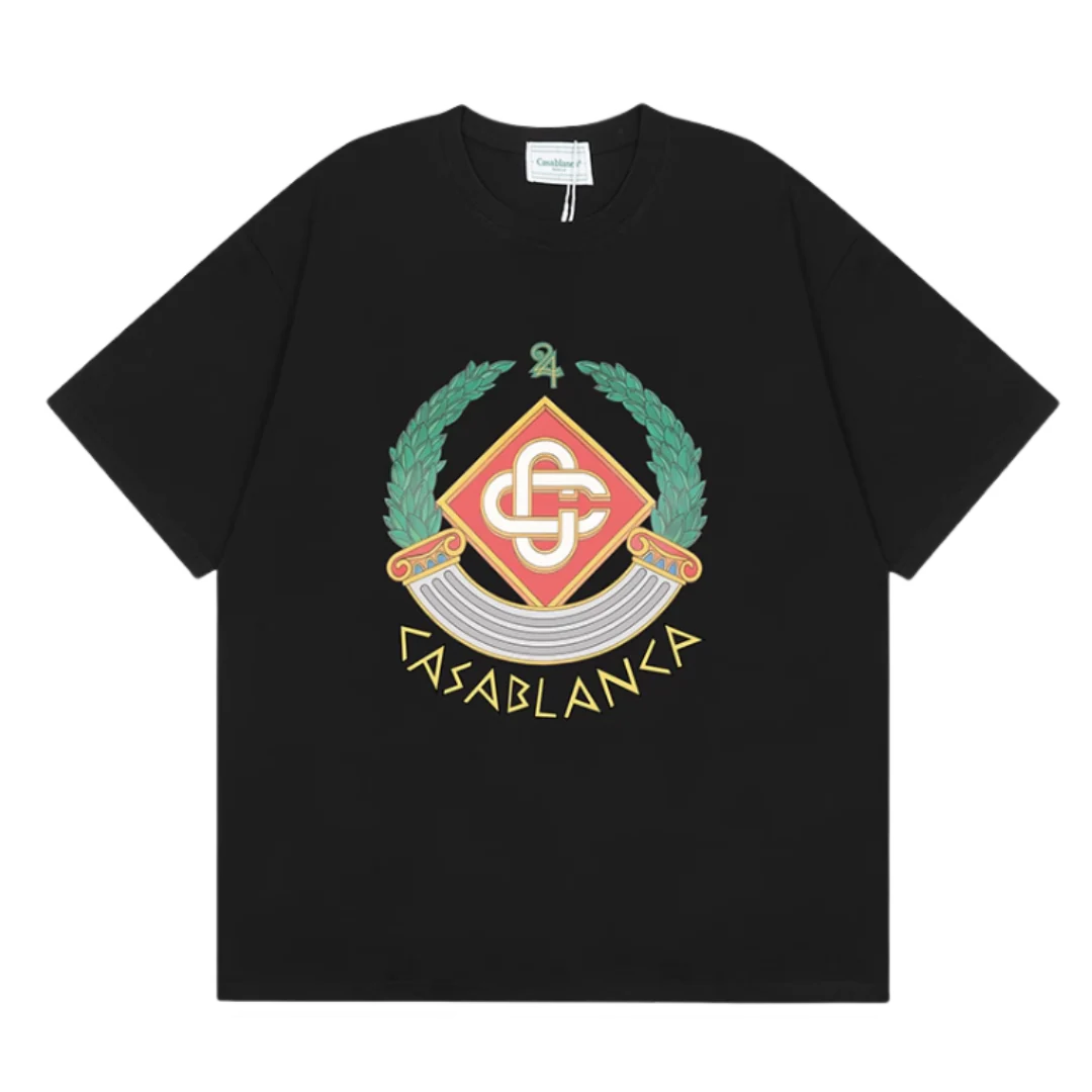 Casablanca Greek `Design T-Shirt Black