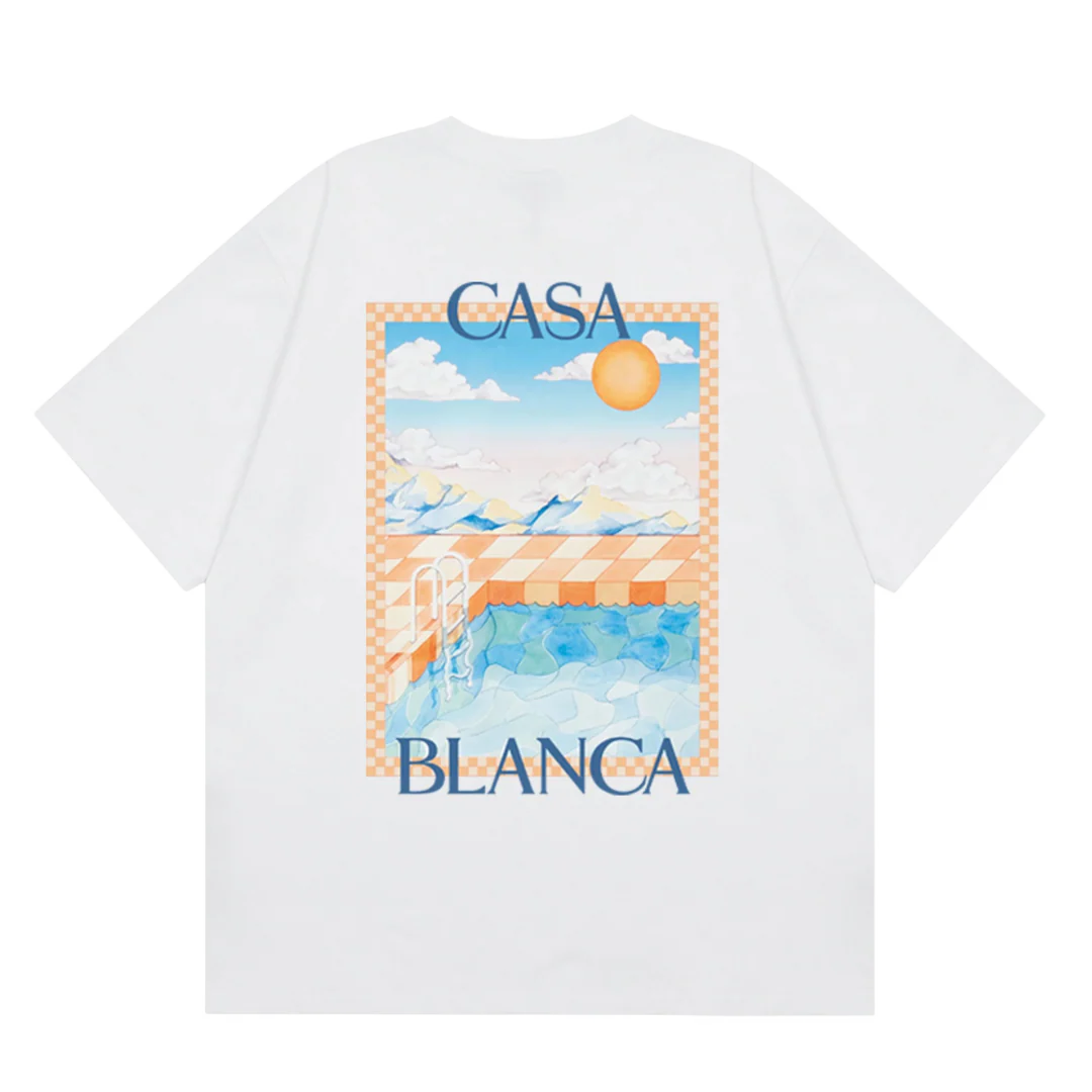 Casablanca Surreal Pool Print T-Shirt White