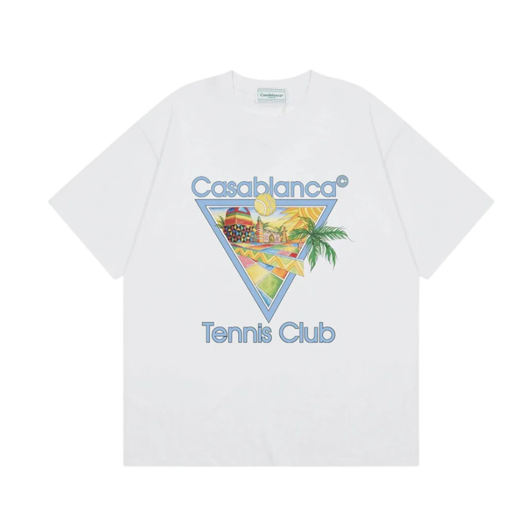 Casablanca Tennis T-Shirt White & Blue