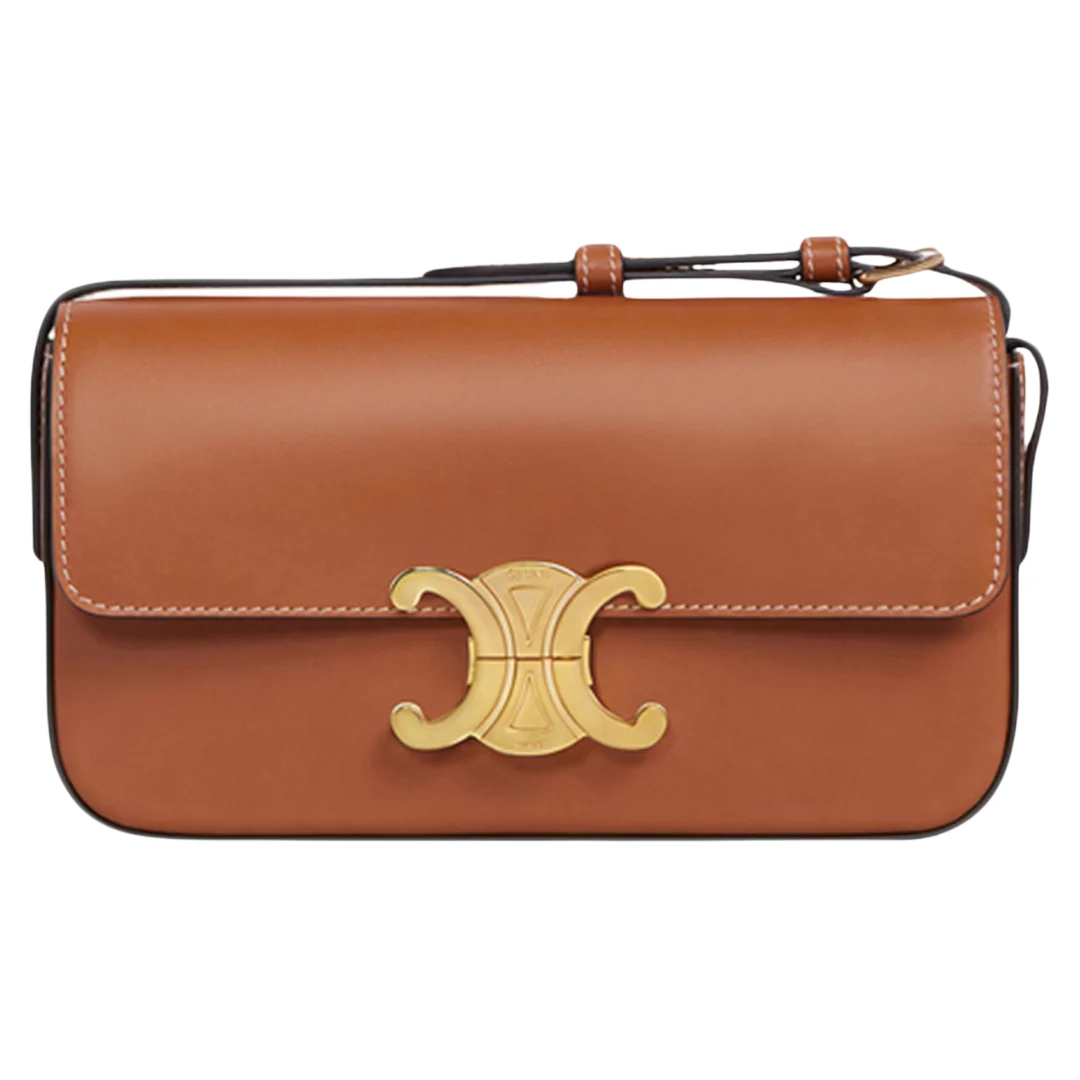 Celine Triopmhe Shoulder Bag Brown