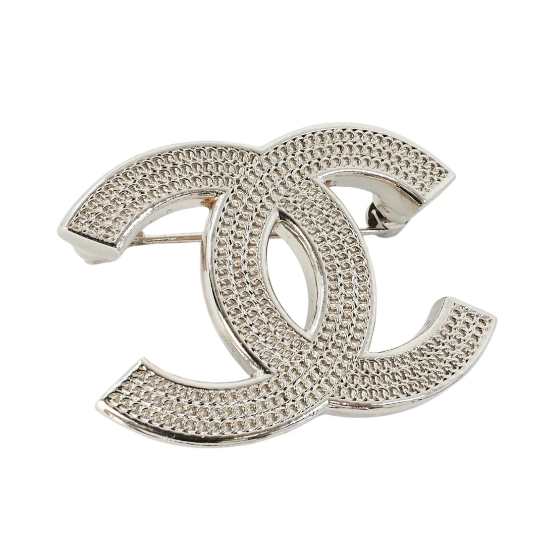 Chanel CC Silver Earrings
