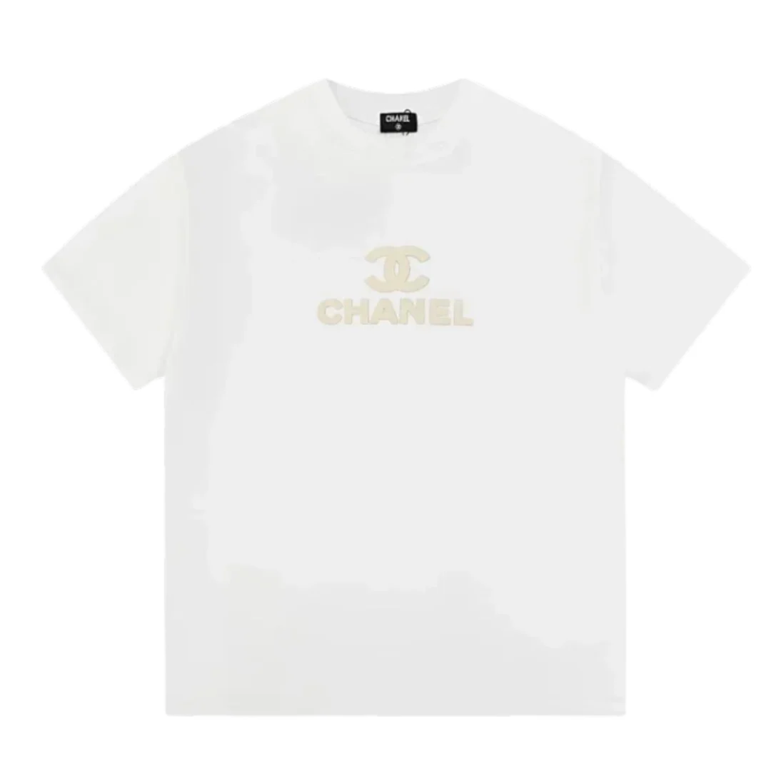 Chanel Creme Print T-Shirt White