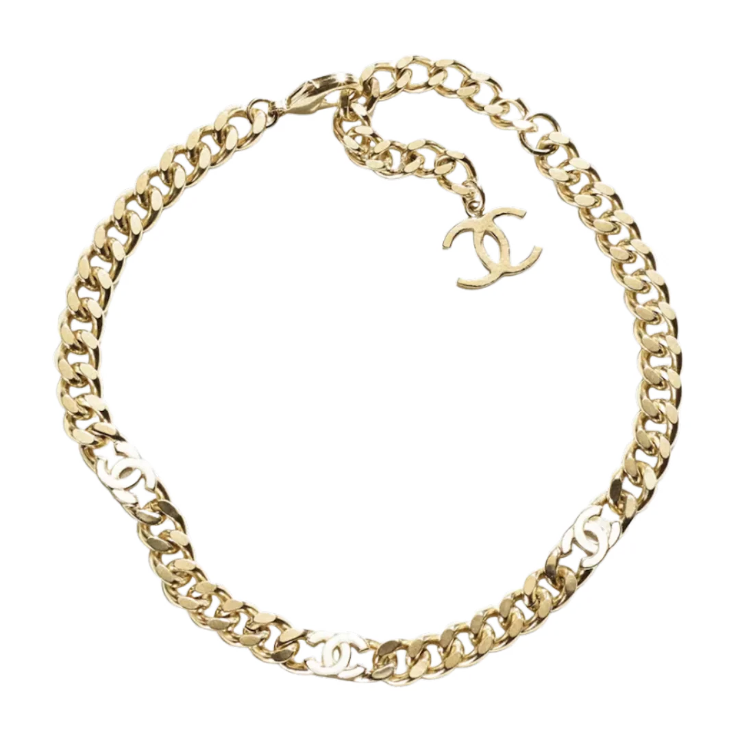 Chanel Metall Choker Necklace Gold