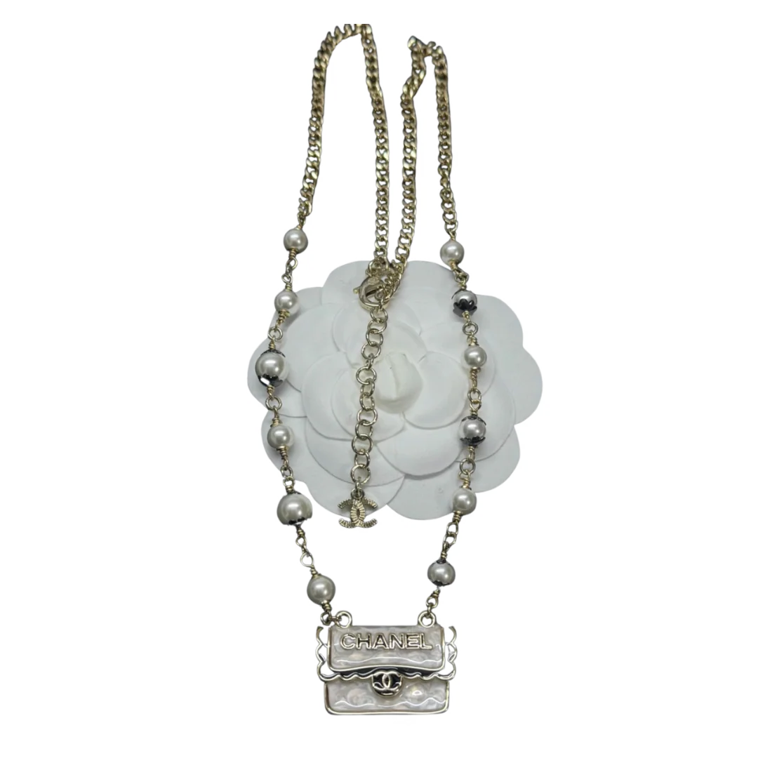 Chanel Pearl On Steel Necklace
