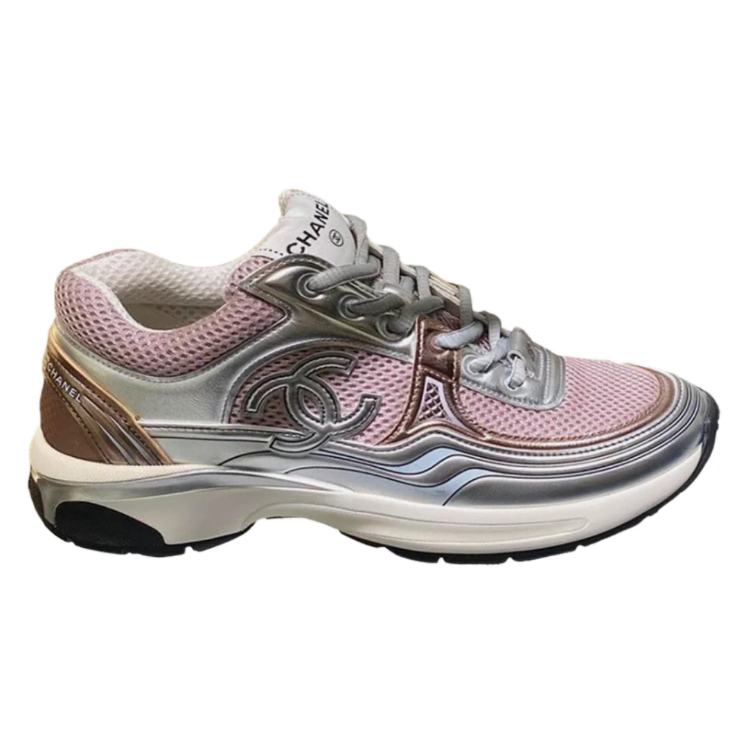 Chanel Runner Sneaker Silver & Pink