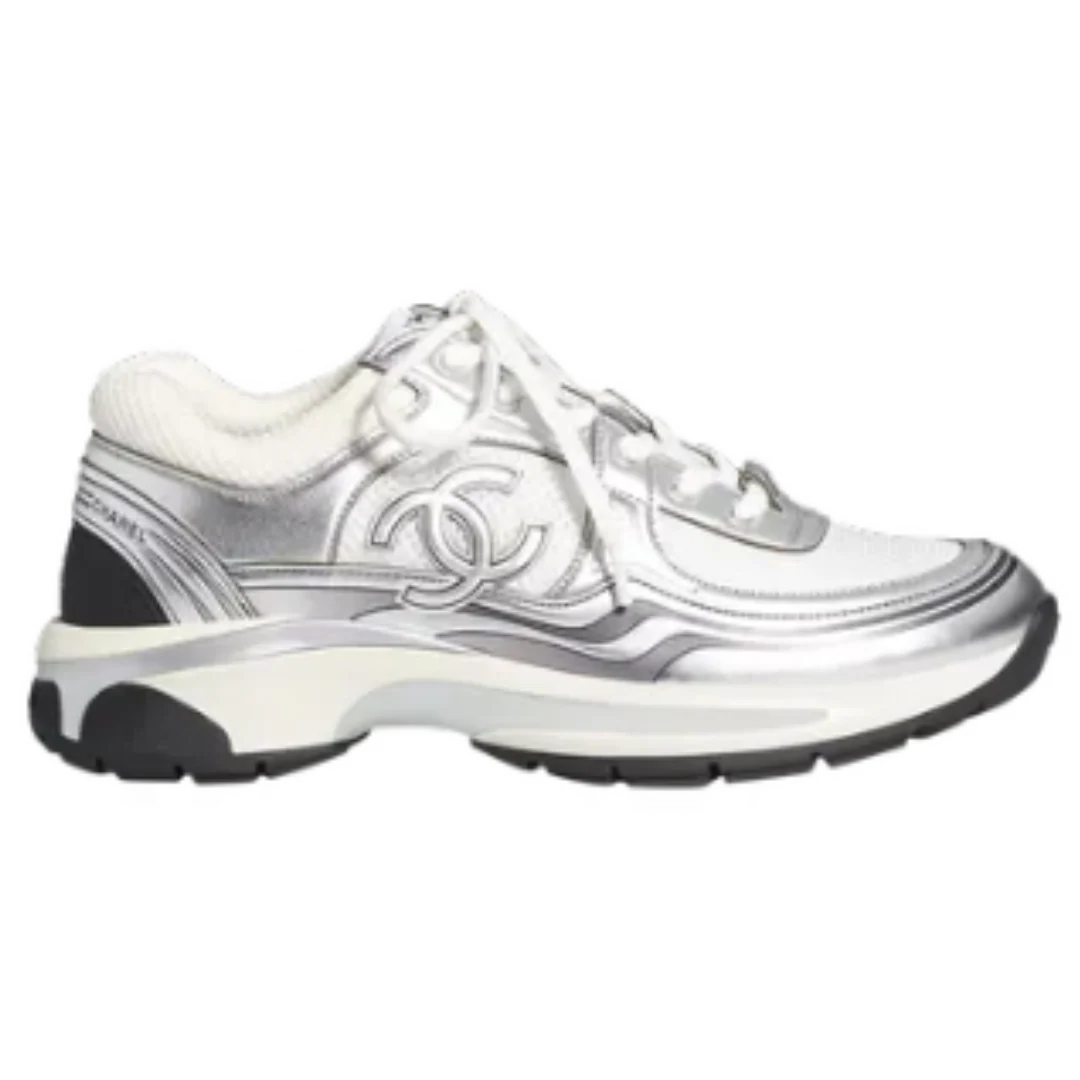 Chanel Runner Sneaker White & Silver