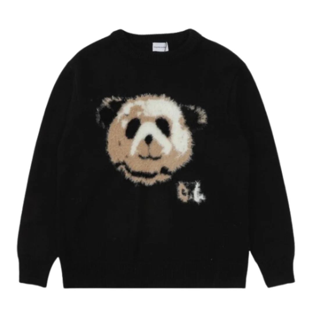 Charlie Luciano Panda Knit Sweater Black