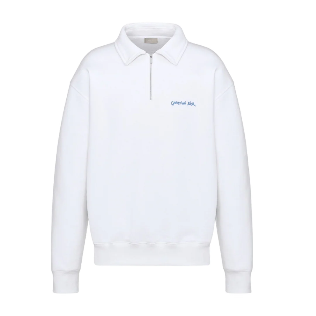 Christian Dior Blue Tag Sweater White