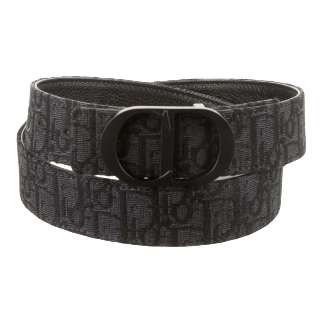 Christian Dior Oblique Belt Black On Black