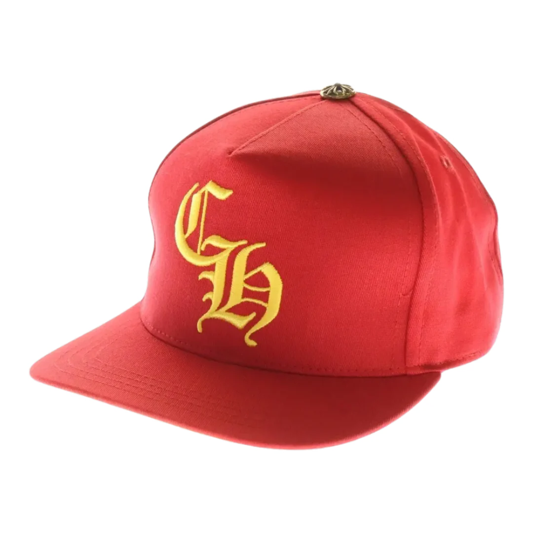 Chrome Hearts CH Silver Button Baseball Cap Red