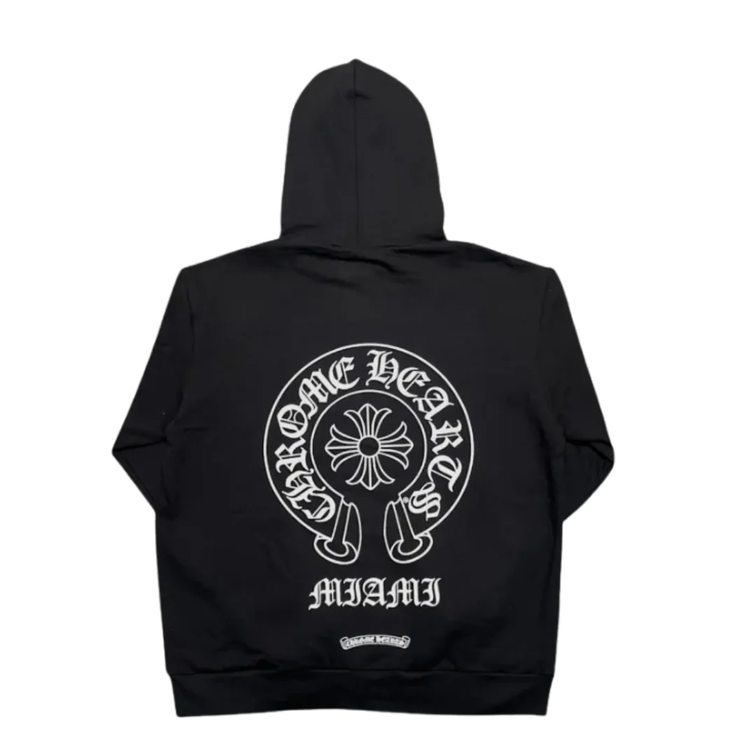 Chrome Hearts Hoodie Black White Backprint