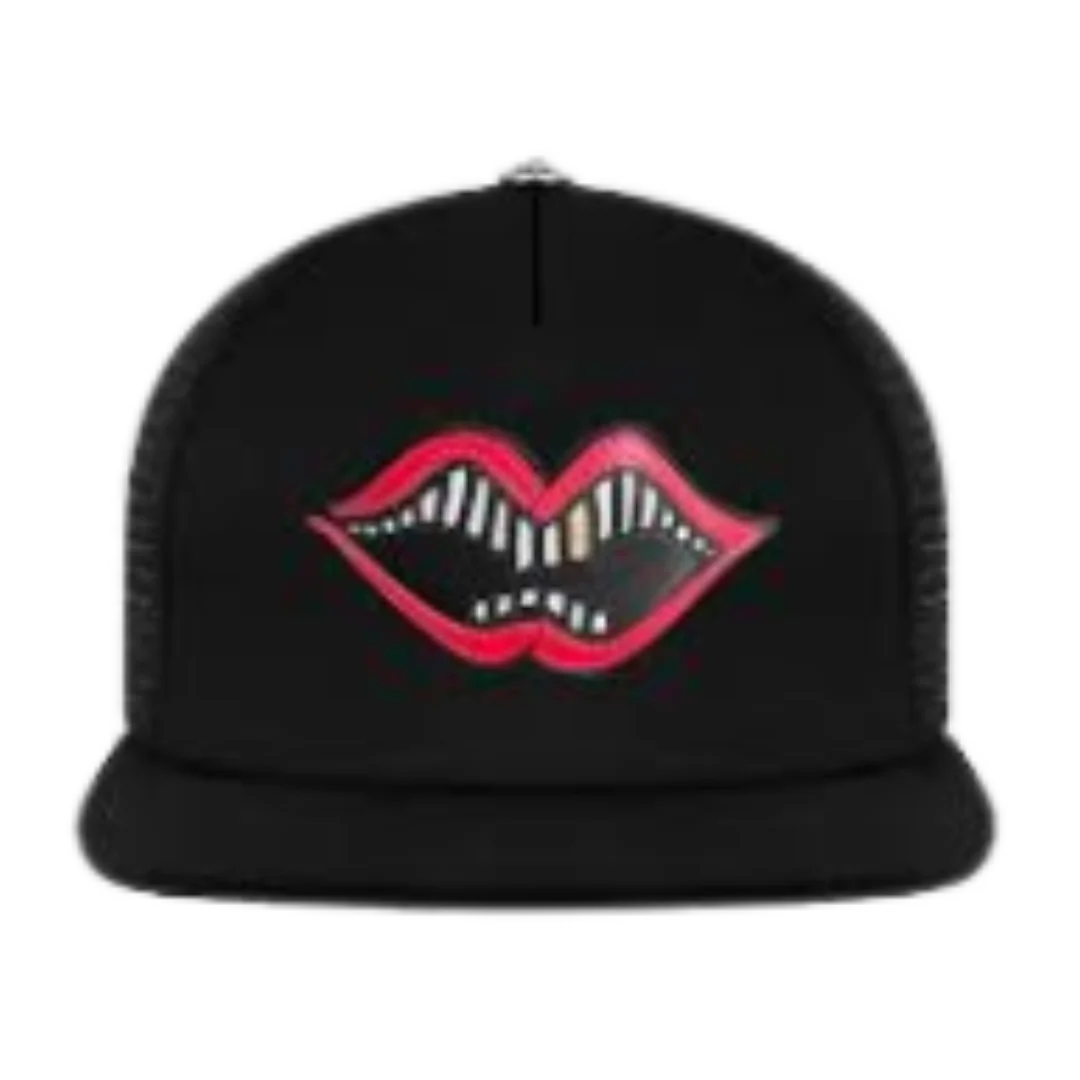 Chrome Hearts Matty Boy Chomper Leather Strapback Hat Black