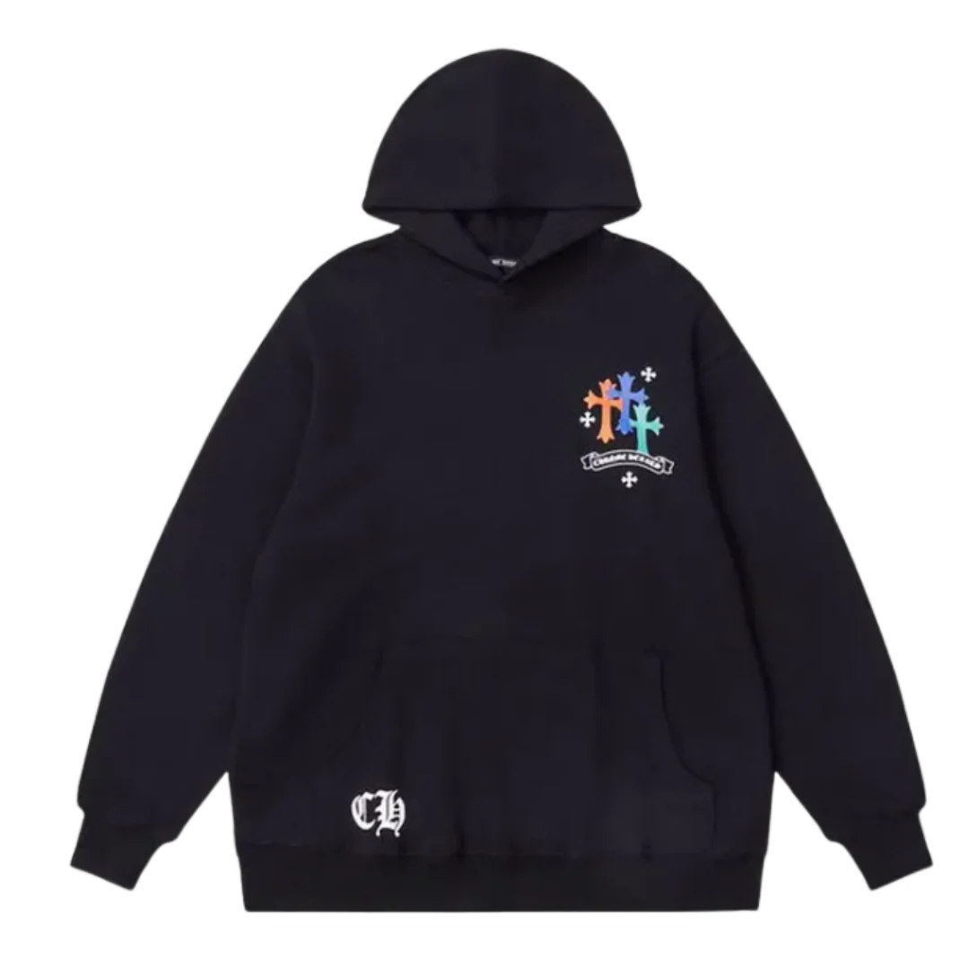 Chrome Hearts Multicolor Cross Hoodie Black