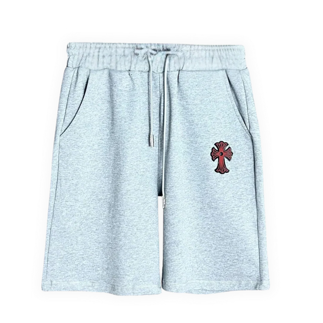 Chrome Hearts Red Cross Shorts Grey