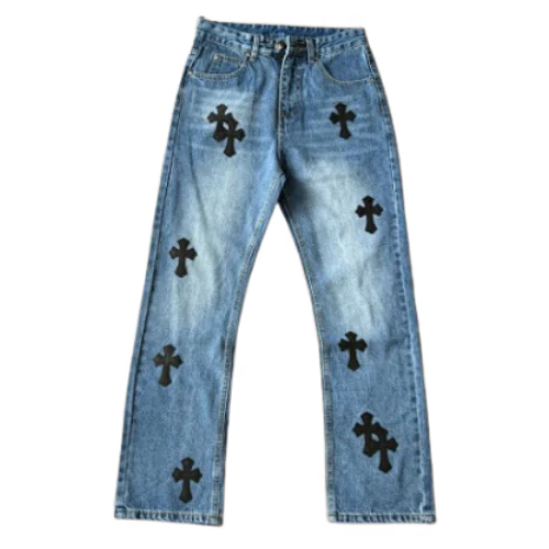 Chrome Hearts Straight Leg Denim Blue Black