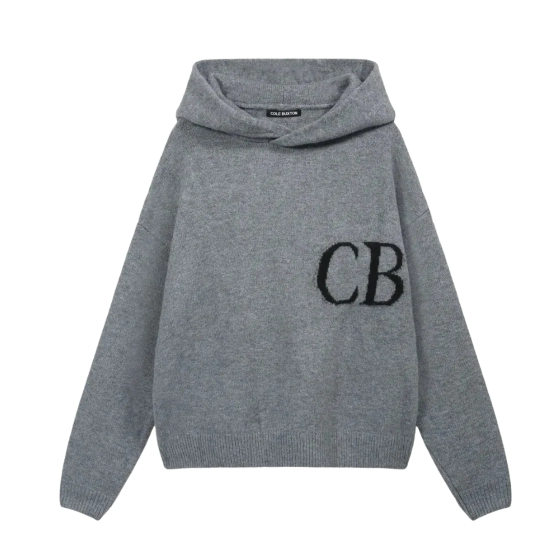 Cole Buxton Knit Hoodie Grey