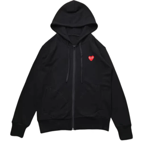 Comme des Garcons Zip Hoodie Black Red
