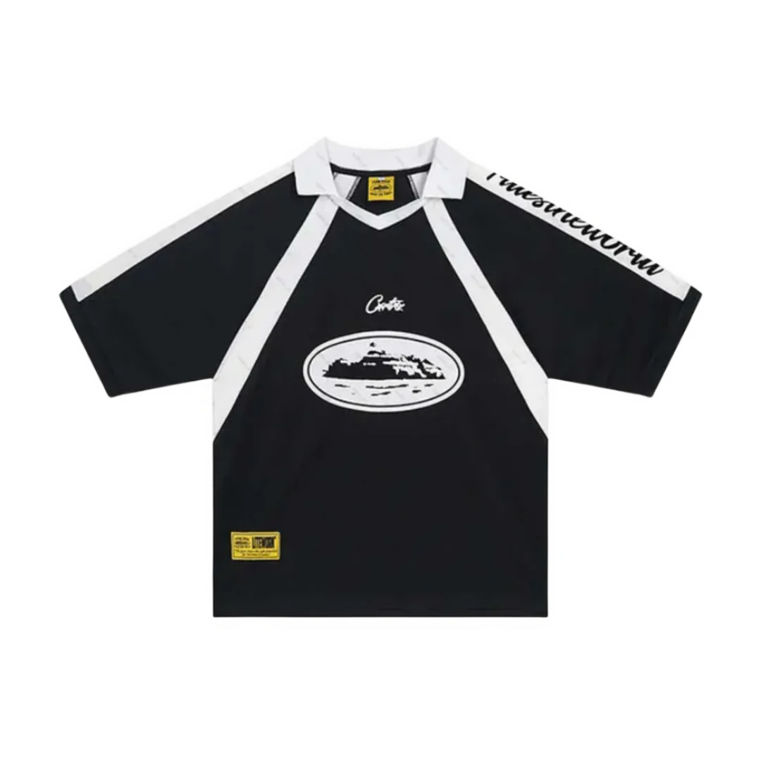 Corteiz Alcatraz Paneled Jersey Black