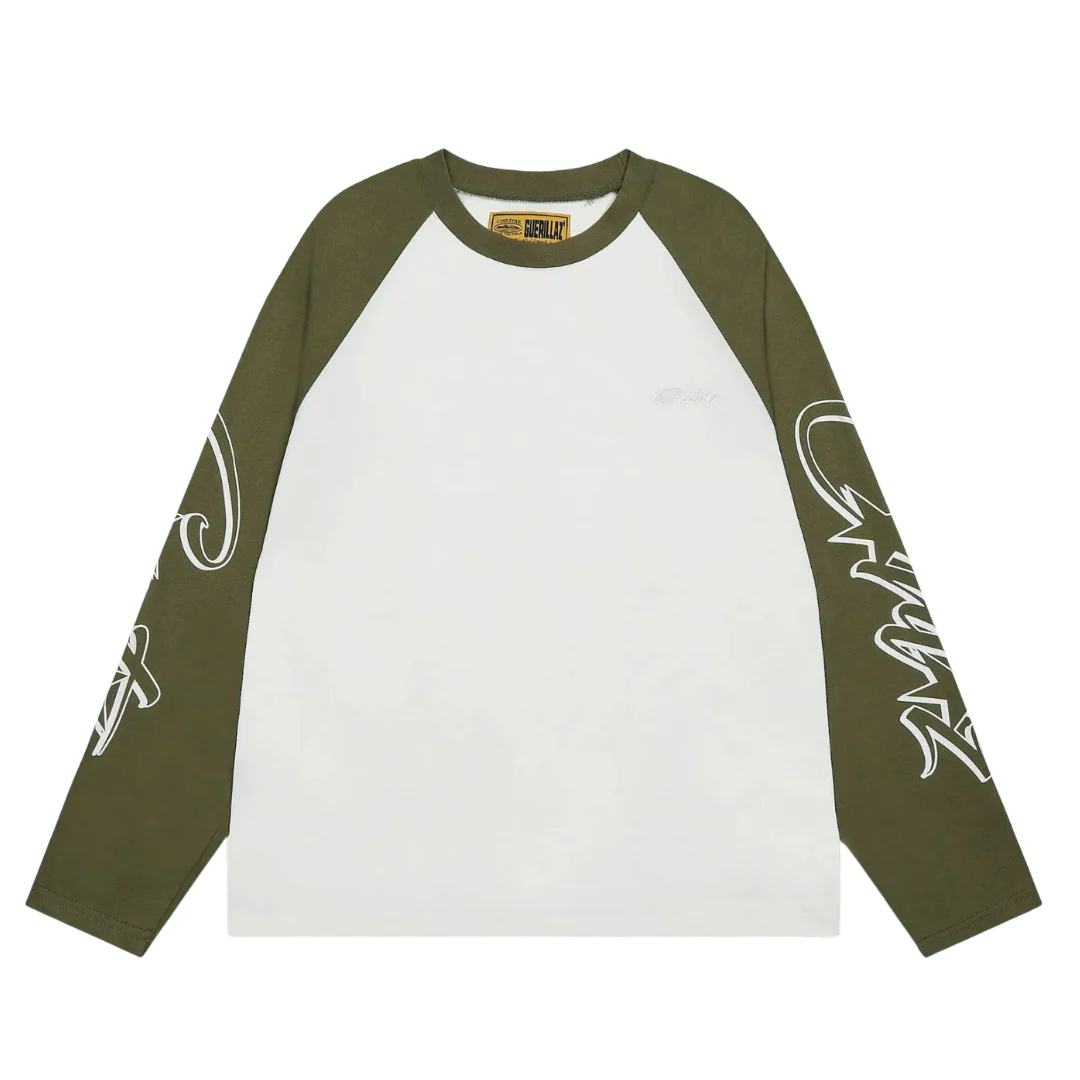 Corteiz Allstar Longsleeve Green & White