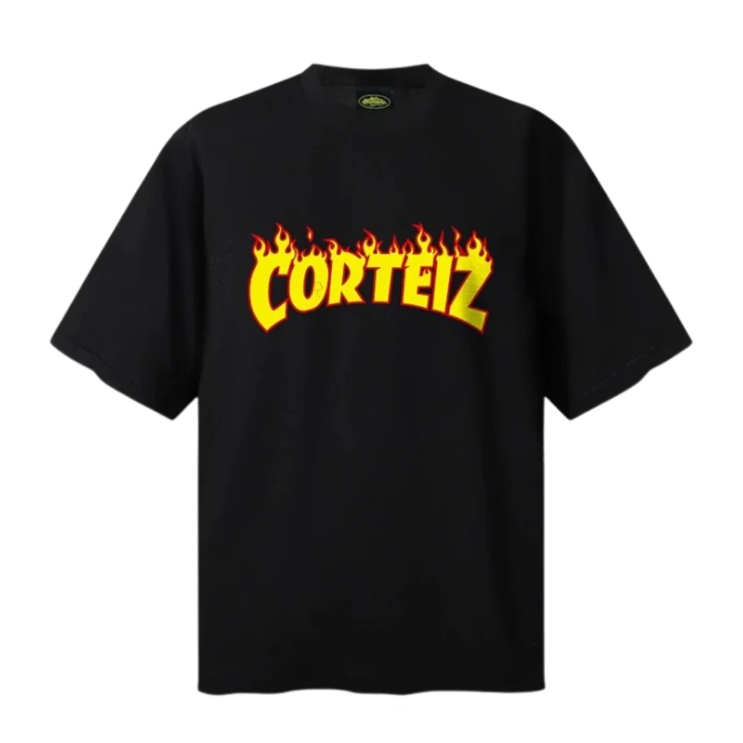 Corteiz Burning Sign T-Shirt Black