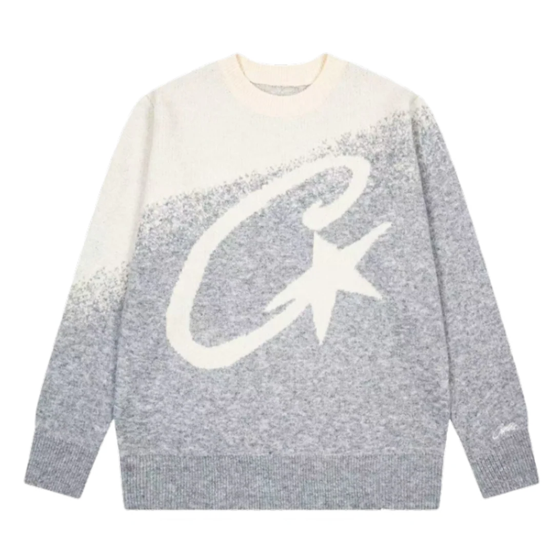 Corteiz C Star Knit Sweater Grey