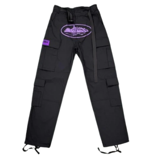 Corteiz Cargo Pants Black Purple