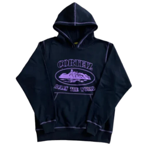 Corteiz Demon Island Hoodie Black Purple