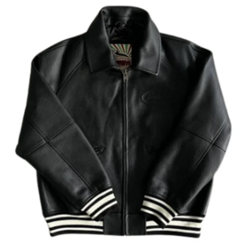 Corteiz Evil Leather Jacket Black