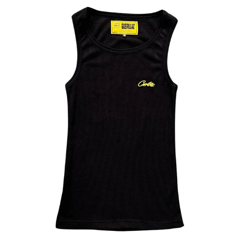 Corteiz Evil Men's Embroidered Tanktop Black