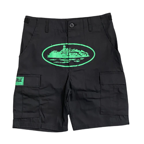 Corteiz Guerrilla Work Shorts Black Green