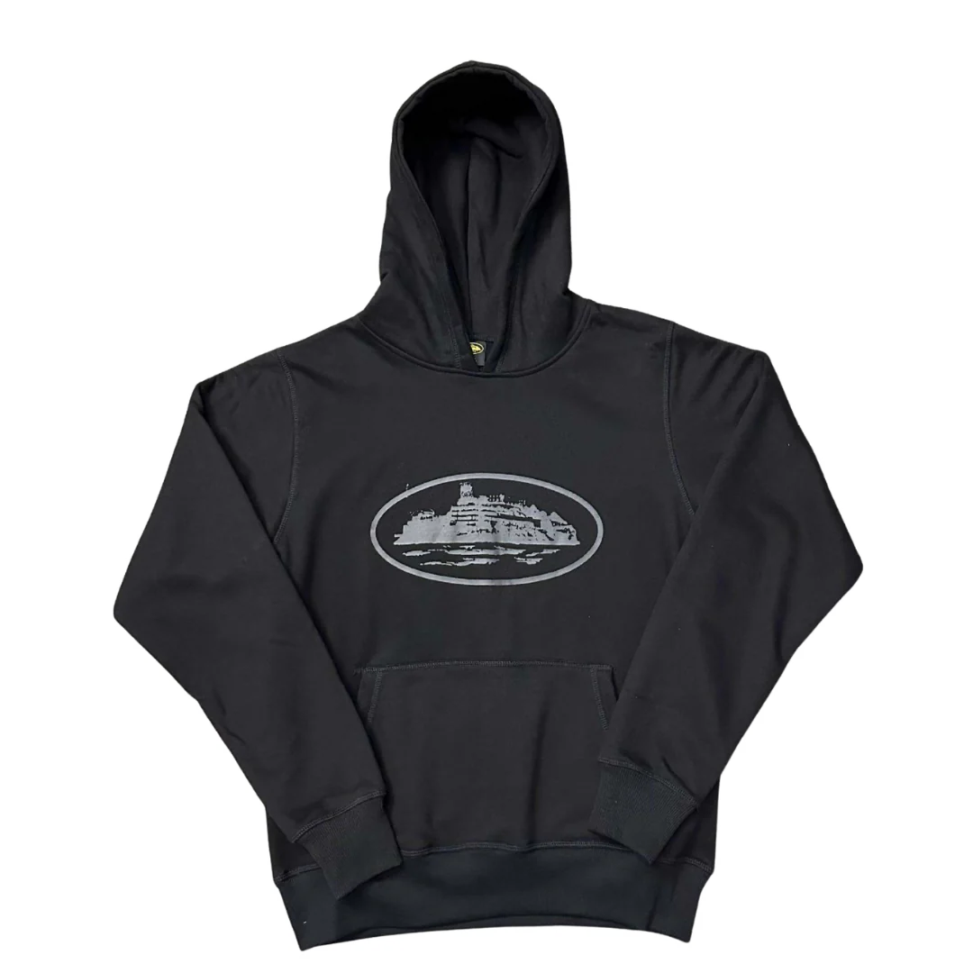 Corteiz Hoodie Basic Print Black on Black