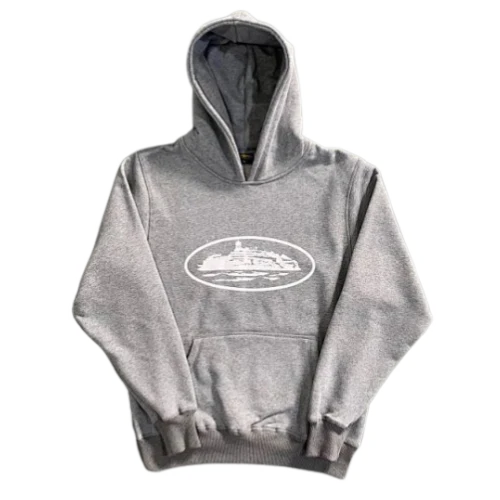 Corteiz Hoodie Basic Print Grey White