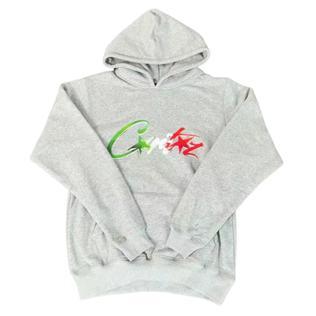 Corteiz Italy Print Hoodie Grey