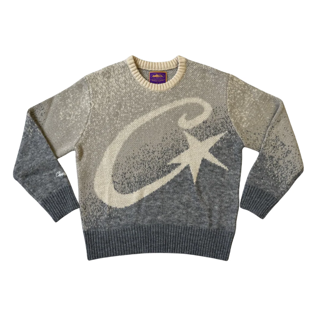 Corteiz Knit Sweater Beige & Grey