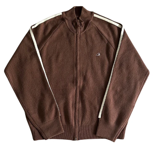 Corteiz Knit Zip Hoodie Brown