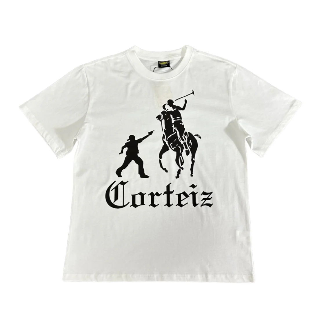 Corteiz Old School Fight Print T-Shirt White