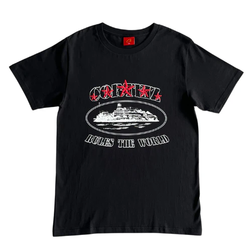 Corteiz Red Star Demon T-Shirt Black