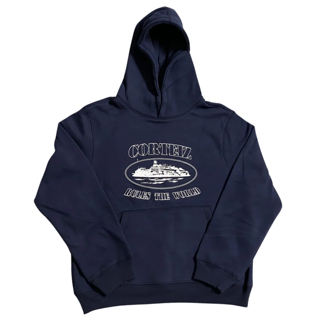 Corteiz Rules The World Hoodie Blue