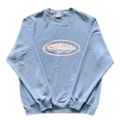 Corteiz Sweater Basic Print Baby Blue