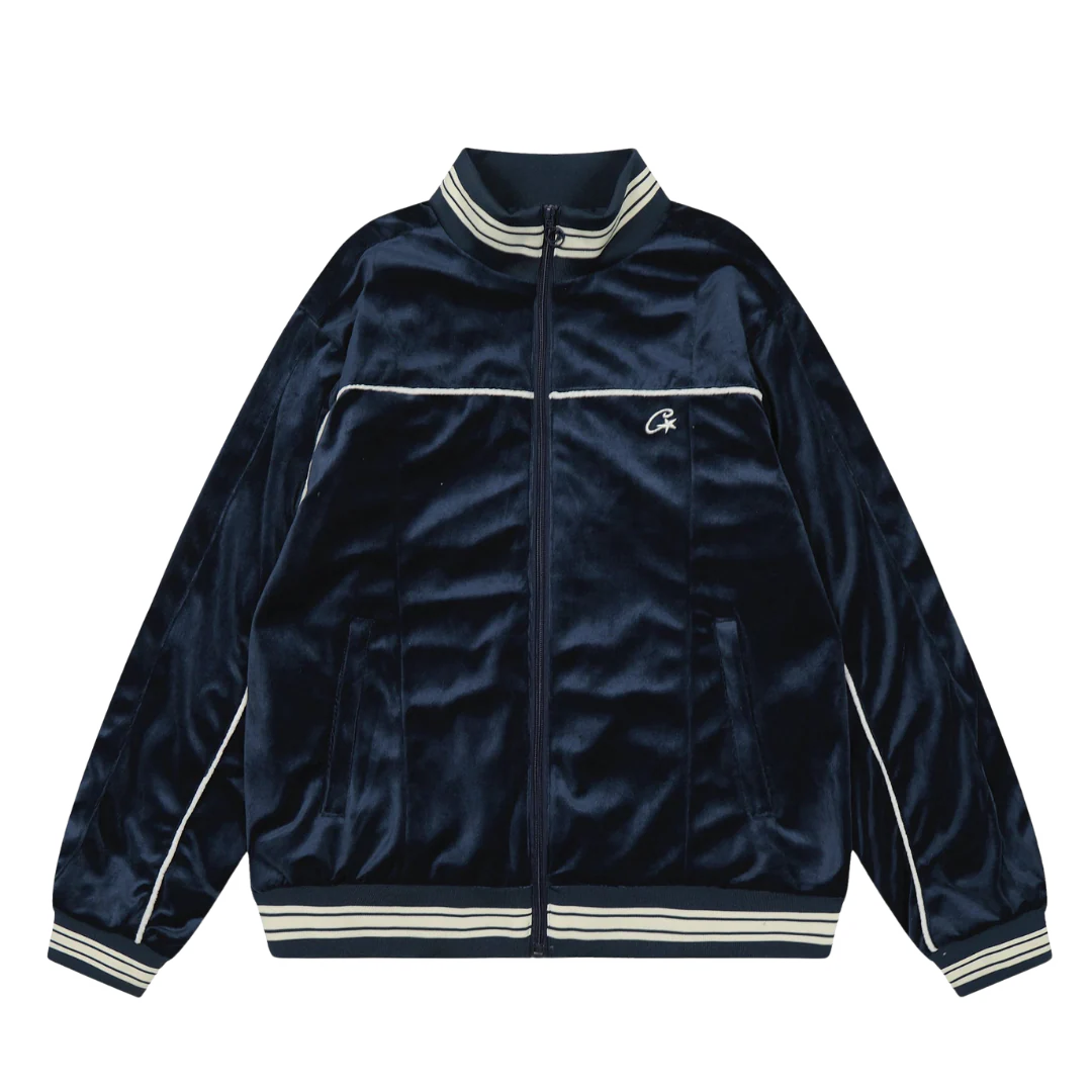 Corteiz Vvs Uptown Velour Track Jacket Blue