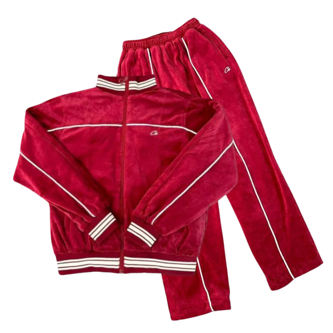 Corteiz VVS Verlousleather Tracksuit Red